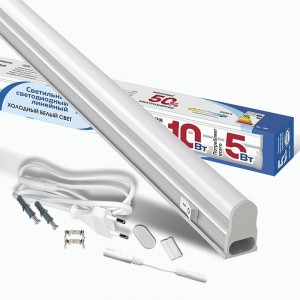 IONICH св-к св/д линейный Т5 5W(450lm) 6500K 6K 286x23x33 выкл, сет шнур, коннектор IP40 СПБ 1566