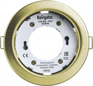 Navigator св-к встр. NGX-R1-002-GX53 золото 105(90)x40 71278