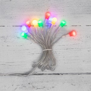 Гирлянда-нить (б) "Шарики 1см" 10LED разноцв. 1,5м динам(2*АА н/к) прозр.пвх IP20 303-092 Neon Night