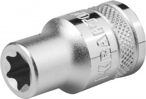 Торц головка KRAFTOOL "INDUSTRIE QUALITAT", Cr-V, внеш TORX, хромосатинир, 1/2", Е14 zu27810-14
