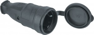Navigator штепсель (розетка) каучук NCA-SKR01-16A-E-IP44-BL земля черная 61369