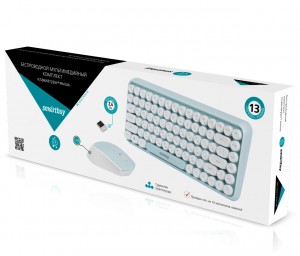 Комплект клавиатура+мышь мультимедийный Smartbuy 626376AG мятно-бел (SBC-626376AG-M) /10