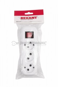 REXANT роз. колодка 3 гн. 6A выкл. 11-8705