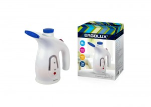 Отпариватель ручной электр. ERGOLUX ELX-GS01-С35 200мл, 800W, 220V, 2 щетки в компл, бел/син 90059