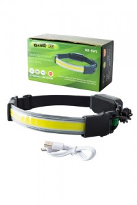 Фонарь GARIN LUX HR-5WL налобный, ак-р 1000mAh, 3,7V несъемный, СОВ, 5Вт, 240lm, 4000К
