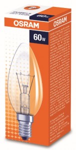 OSRAM B E14 60W свеча прозрачная 4008321665942