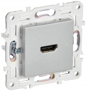 IEK SKANDY мех. роз. СУ 1 мест. HDMI серебряный SK-H01S SK-H10-K23