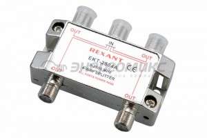 Rexant splitter (делитель) на 4TV 5-2500 MHz для спутникового ТВ, power pass (10!), 05-6203