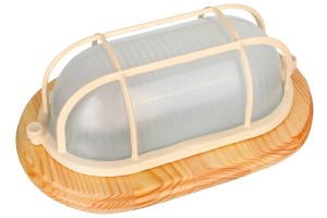 Camelion 1401D дерево/Клен св-к влагозащит. баня 120° IP54 60W E27 овал решетка НБП 04-60-0012 УХЛ4