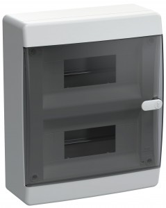 IEK UNION Compact бокс (корпус) пластик. ЩРН-П-18 мод. навесной, прозр. черная дверь IP41