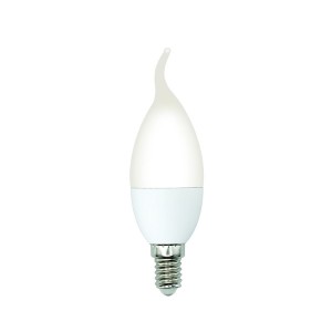 Volpe лампа св/д свеча на ветру CW37 E14 димм. 6W(600lm) 3000K 2K матов LED-CW37-6W/3000K/E14/FR/DIM