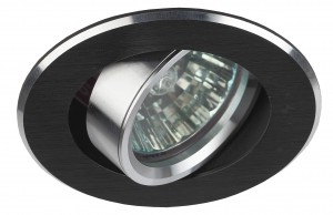 _СНЯТО ЭРА KL58А SL/BK св-к встр. литой поворотный алюмин. MR16,12V/220V, 50W серебро/черный 2686