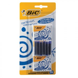Картриджи чернильные BIC, комплект 24 шт., блистер, синие, 888751 142158