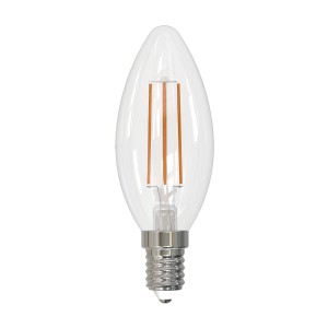 Volpe лампа св/д свеча C35 E14 димм. 6W(600lm) 4000K 4K прозрачная LED-C35-6W/4000K/E14/CL/DIM/SLF