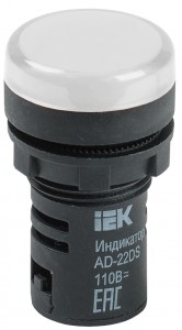 Лампа AD22DS(LED)матрица d22мм белый 24В AC/DC  IEK
