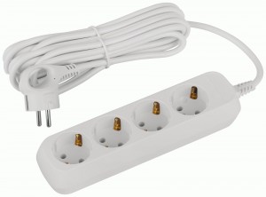 ЭРА Greenline Удлинитель сетевой ПВС 3х1 4роз. 5м белый земля UDL-16-450-E 65062
