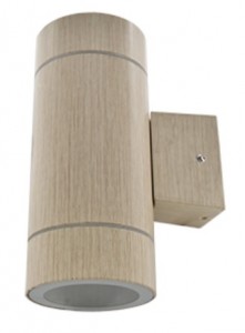 Ecola 2xGX53 8013A св-к прозр. Цилиндр металл. Светлое Дерево IP65 205x140x90 FW53W2ECH