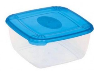 Емкость д/СВЧ и хранения продуктов Polar microwave 0,95л, квадрат, голубой/прозрач PT9675 Plast team