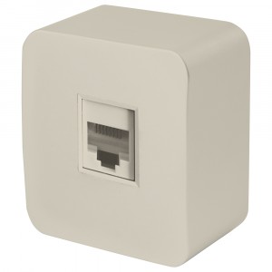 STEKKER СОФИЯ розетка ОУ комп. 1 мест. 16А IP20 RJ-45, сл. кость, 65х65х35мм MST00-20-04 49482