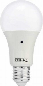 HOROZ ЛОН A60 датч освещ-ти E27 10W(1032lm) 6400К 6K 126х65 алюм/пластик/мат DARK-10 001-068-0010