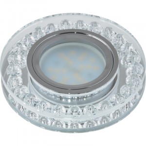 Fametto DLS-P102-2002 MR16 св-к встр. Peonia Круг Металл хром 95(65)x35 Стекло Прозрачный