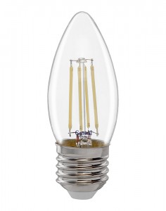 General свеча E27 12W 6500K 6K 35x98 филамент (нитевидная), прозр. GLDEN-CS-12-230-E27-6500 661003
