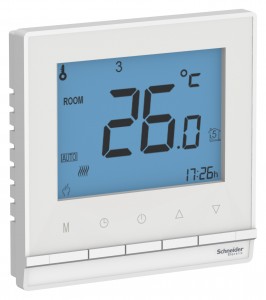 Schneider AtlasDesign термостат (терморег.) электр. 16А с датч. +5° до +35°С бел Antibact ATN000138