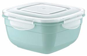 Контейнер герметичн. д/хран.продукт/СВЧ SAFE-FOOD 1л квадрат, св-голуб 4311573 Phibo/Бытпласт