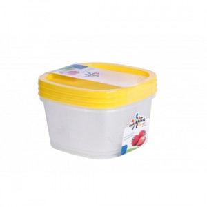 Контейнер герметичн. д/хран.продуктов BioFresh 3шт/0,9л квадрат, IS10510 Spark Plast