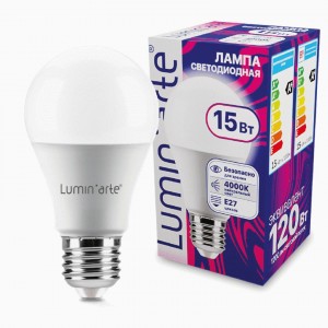 Lumin'arte лампа св/д ЛОН А60 15W E27 (120lm) 4000K 4K 112x60 LSTD-A60-15W4KE27