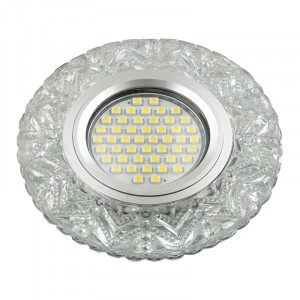 Fametto DLS-L146 GU5.3 св-к встр, Luciole стекло 95(65)x20 прозрачный/зеркал., подсветка LED3W