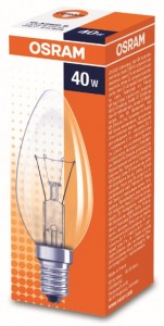 OSRAM B E14 40W свеча прозрачная 4008321788641