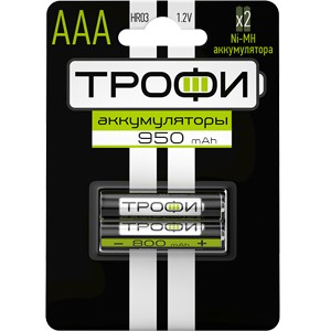 Ак-р Трофи аккумулятор AAA/R03 950mAh Ni-MH BL2
