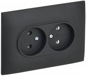 IEK SKANDY роз. СУ 2 мест. 10А графит SK-R10G SK-R20-10-K53-F