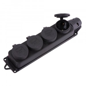 Lezard колодка ОУ четверная с загл. каучук 2P+E 1x16 220-240V IP44 106-0400-107