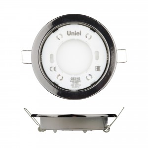 Uniel GX53/H2 св-к встр. 20x100 черный хром (кратно 10!) GX53/H2 BLACK CHROME 10 PROM