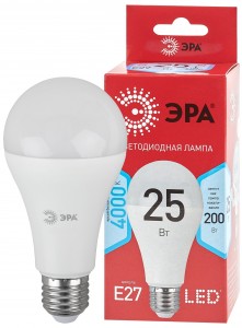 ЭРА ECO ЛОН A65 E27 25W(2000Lm) 4000K 4K 132х63 A65-25W-840-E27 R 8723