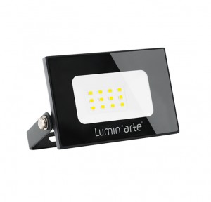 Lumin'arte св/д прожектор 10W(750lm) 5700K 6K IP65 102x15x90мм металл черный LFL-10W/05