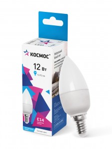 Космос свеча  E14 12W (1070lm) 4500K 4K матов. 110x37 LkecLED12wCNE1445