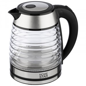 Чайник электр. Homestar HS-1046 (диск, 1,5л) 1,5кВт, стекло/пластик, черный 108854