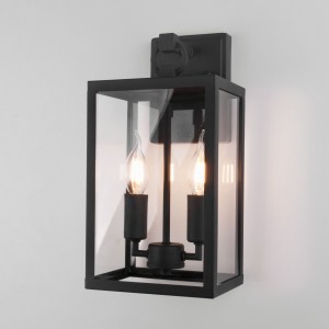 Elektrostandard св-к бра садов-парк 35150/D 2x60W E14 IP43 167x180x360  Candle D черный a058260