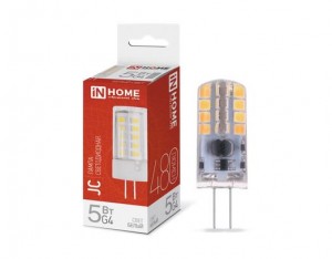 ASD/InHome лампа св/д VC JC G4 12V 5W(480lm) 4000К 4K 50x16 (без пульсации) 6083