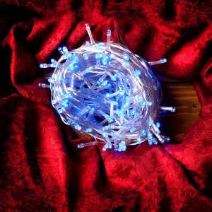 Гирлянда-нить 200LED синяя 10м., 8 реж. GLFG-200-1000-IP20-х-B, General 530012