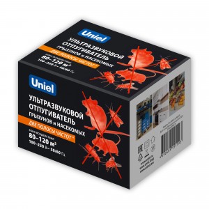 Uniel отпугиватель насекомых/грызунов (120м2) 220V 6W кГц-10-70 90x60x65 ультразвук UDR-E16 WHITE