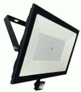 LEEK прожектор св/д LED FL IR 100W(7500lm) 6500K 6K 214x225х60 датч.движ. черн. IP65 LE040304-0006