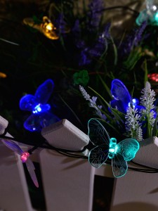 Uniel гирлянда на солн.батарее Бабочки 20LED разноцв.свет 4м/кабель 2м USL-S-129/PT4000 BUTTERFLIES