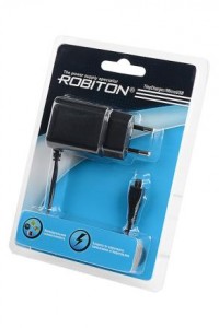 Блок пит. Robiton TinyCharger/MicroUSB AC/DC (5V 1A) импул., microUSB штекер, 14102