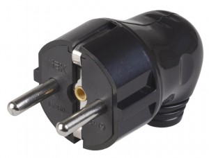 IEK вилка 16А 250В (АБС-пластик, угловая, черная, земля) EVP11-16-01-K02