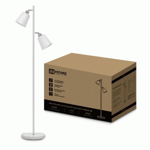 ASD/InHome св-к напольный торшер ТНО 01-2Б 2х60W Е27 белый 250x130x1400 9632