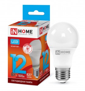 ASD/inHome VC ЛОН A60 E27 12W(1080lm) 4000К 4K 110x60 (без пульсации) 0242